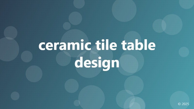 ceramic tile table design